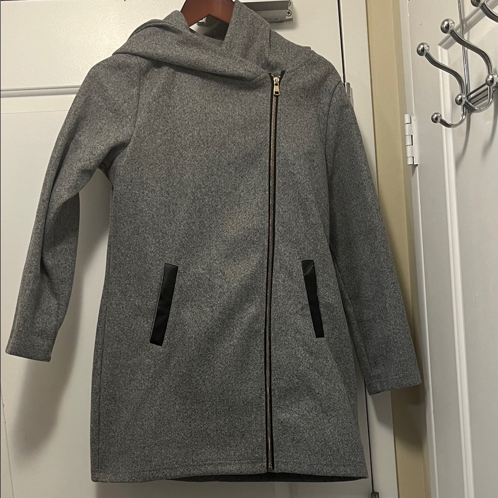 Gray Moto Jacket Asymmetrical Zip Lightweight Women’s Small